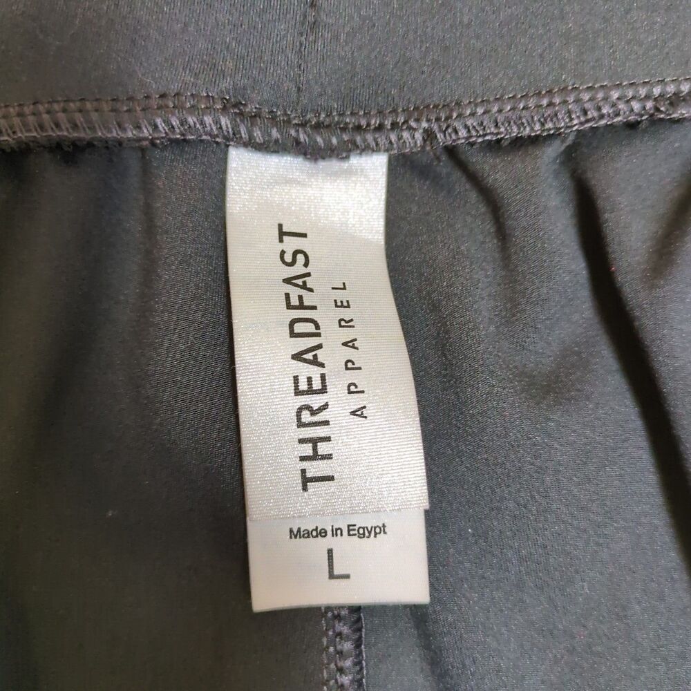 Mens Black Performance Joggers Size L Workout Pants Gym Run Lounge Minimalist - Picture 4 of 12